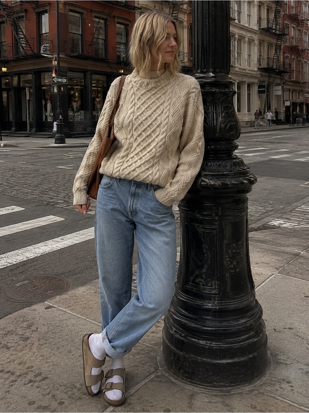 Vintage Cream Cable Knit Fisherman Sweater | Chunky Aran Knit | Oversized
